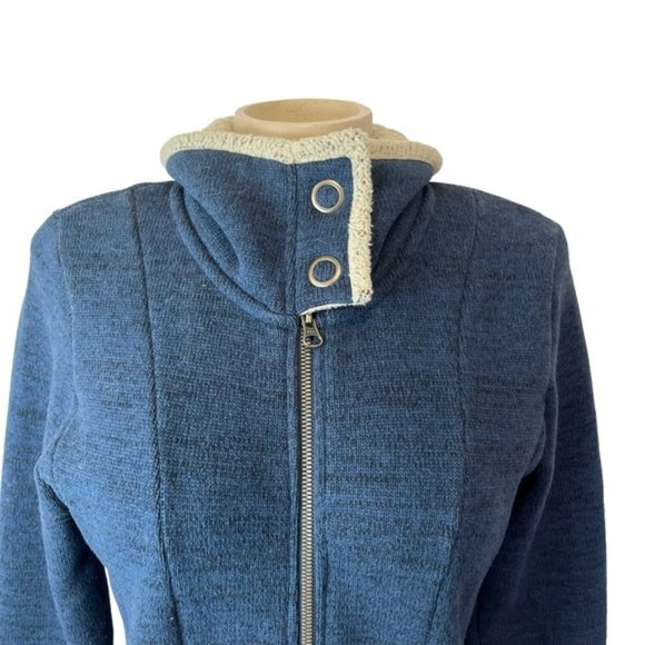KUHL Women's Alaska Long Sweater Full Zip Jacket Coat Layer Shearling Blue XS - Picture 8 of 10